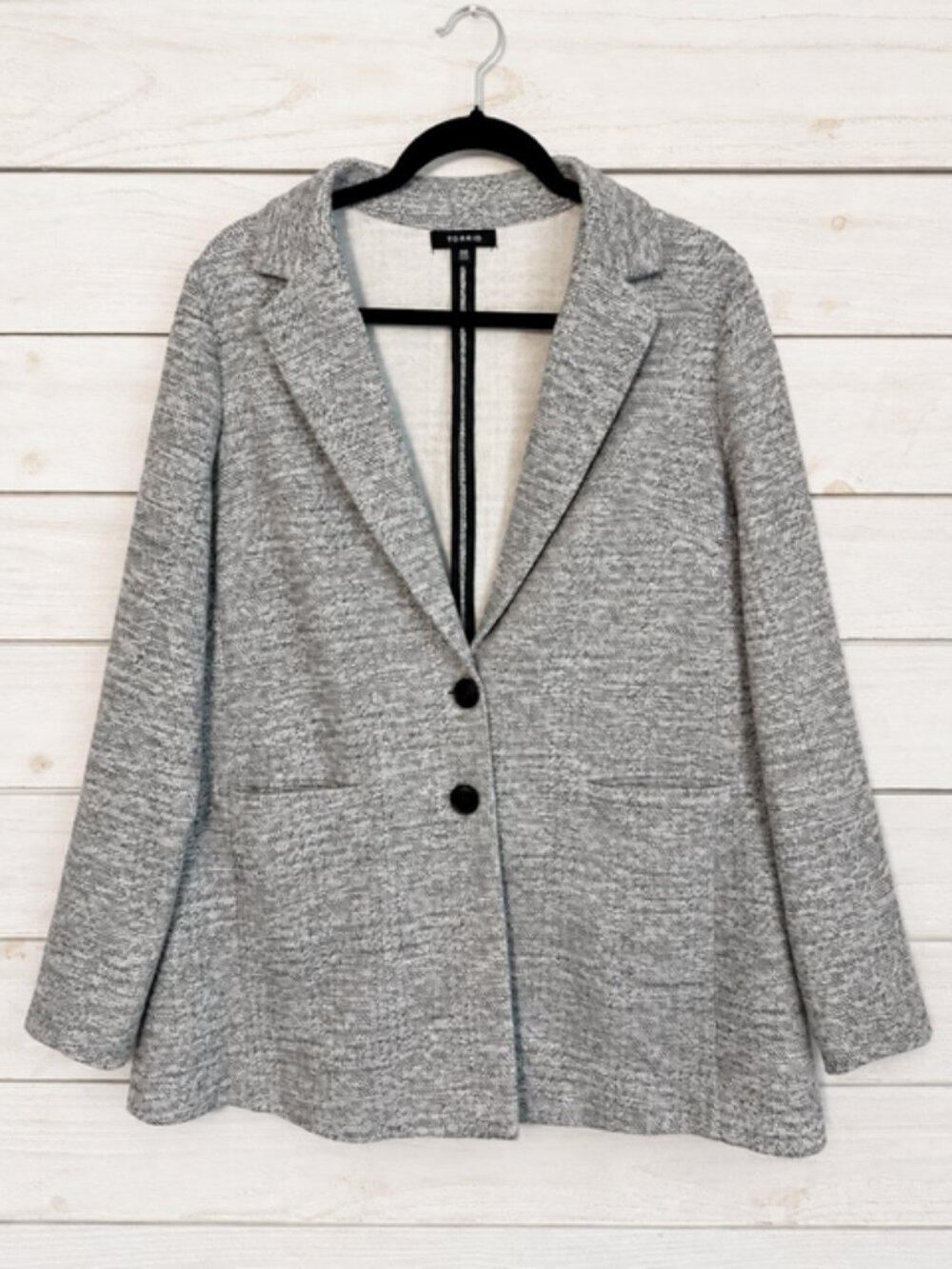 Torrid Black White Marled Knit Blazer Jacket Size 00 Matching Skirt Available